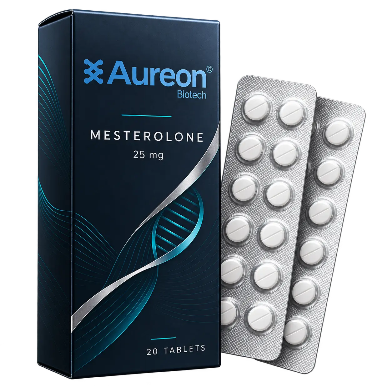 Mesterolone packaging by Aureon Biotech