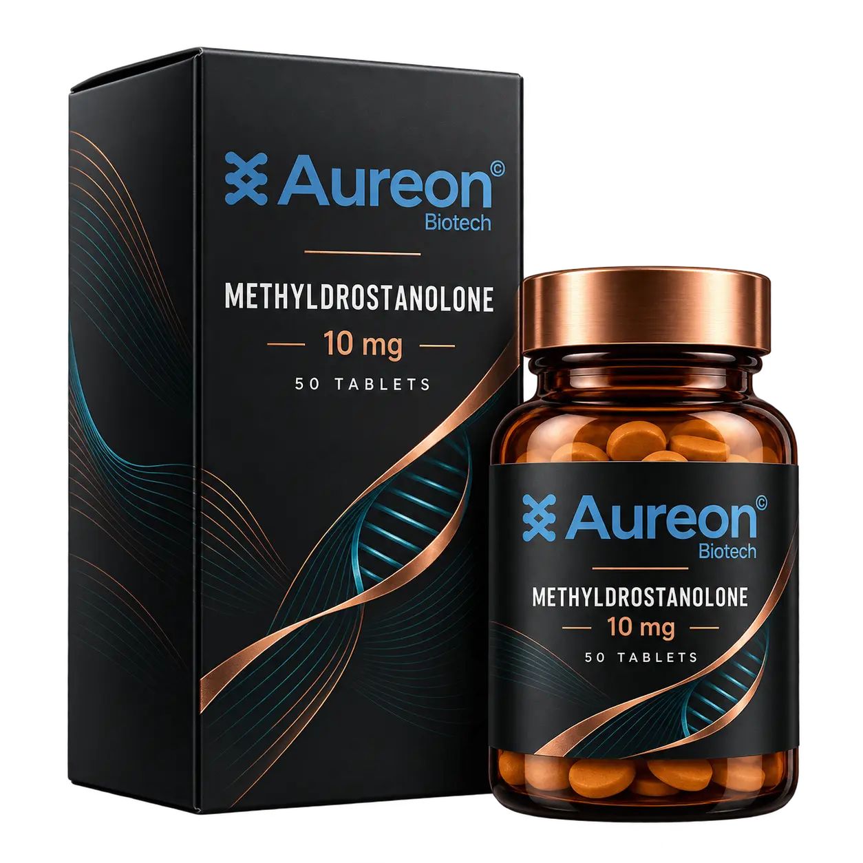 Methyldrostanolone packaging by Aureon Biotech
