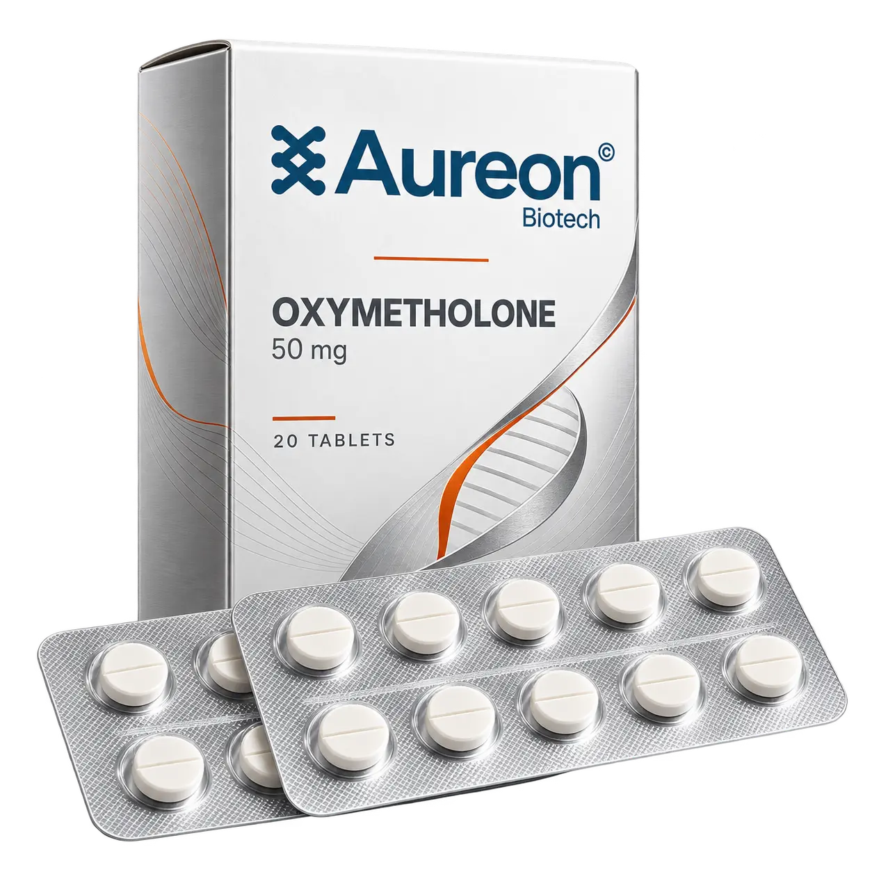 Oxymetholone packaging by Aureon Biotech