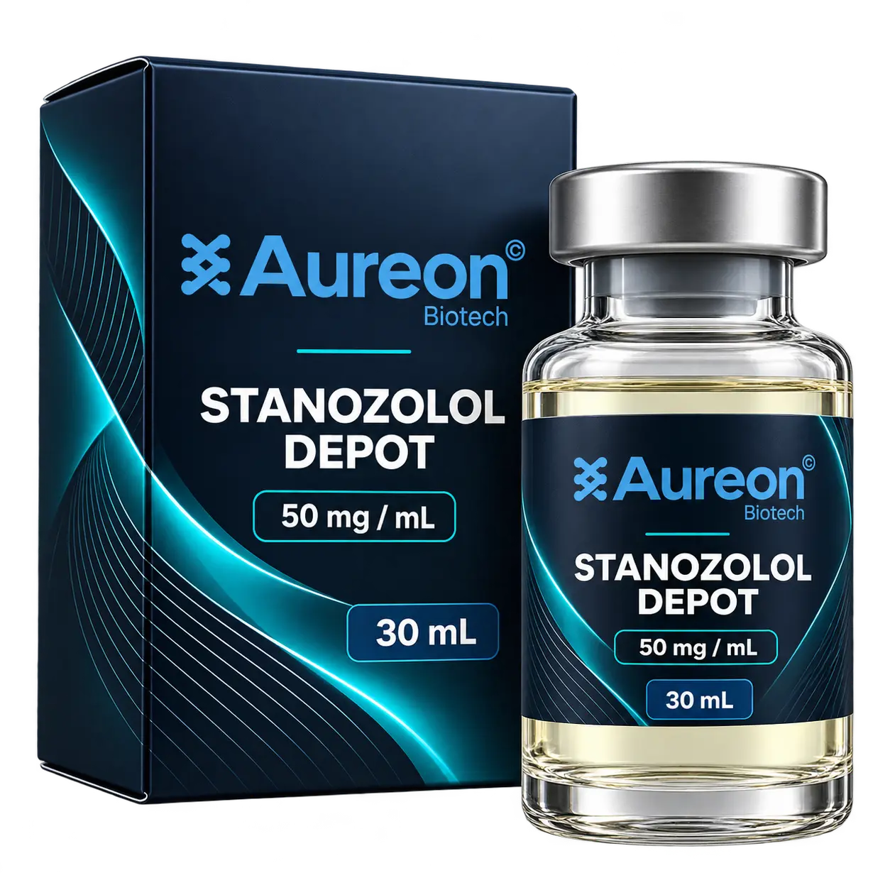 Stanozolol Depot packaging by Aureon Biotech