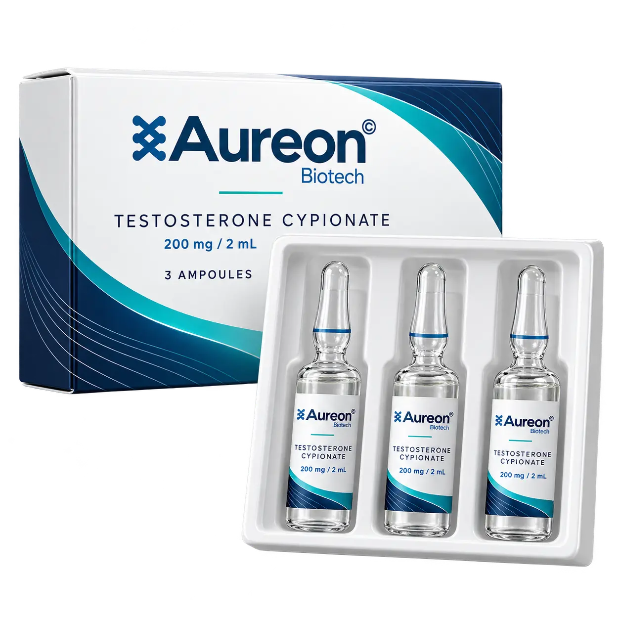 Testosterone Cypionate packaging by Aureon Biotech