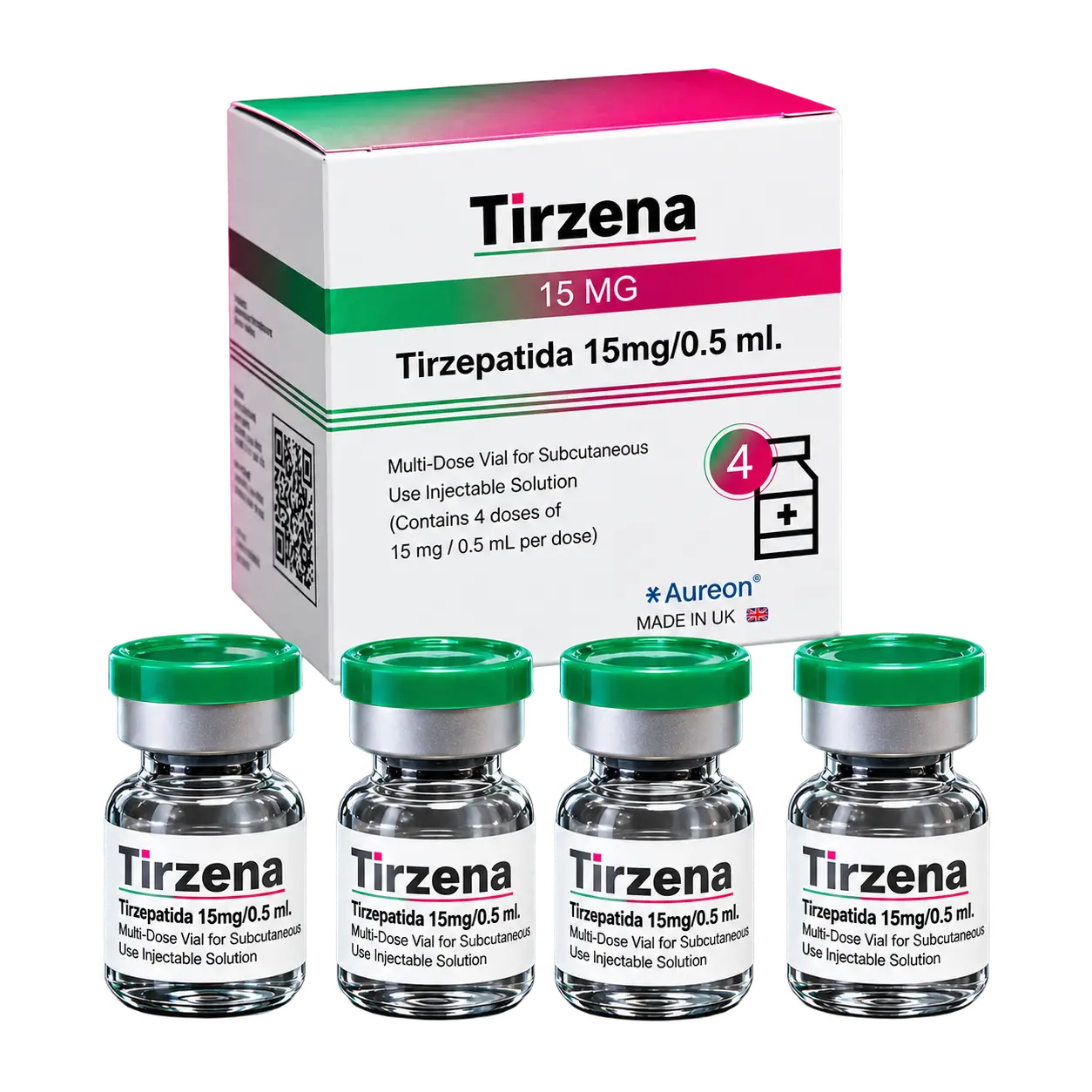 Tirzena packaging by Aureon Biotech